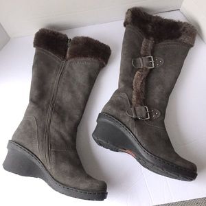 Roberto Vianni Women Cathy Waterproof Genuine Suede Faux Fur Winter Boots US 8M